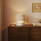 Athena Lampenschirm mit E27-Fassung für Tisch- oder Stehlampe – Made in Italy – Helle Jute – Ansicht 2