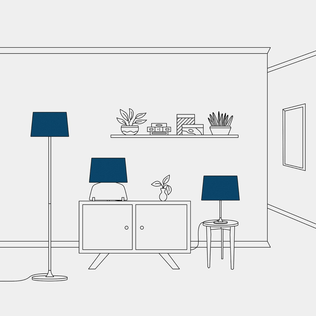 Athena Lampenschirm mit E27-Fassung für Tisch- oder Stehleuchte – Made in Italy – Blaue Wolle – Ansicht 5