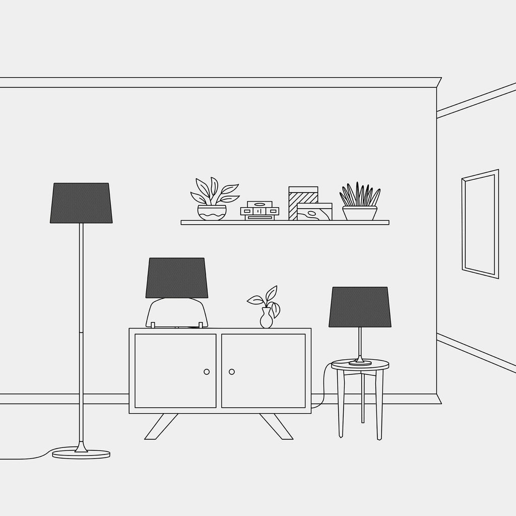 Lampenschirm Athena mit E27 Fassung für Tisch- oder Stehlampe – Made in Italy – Teletta Anthrazit – Ansicht 5