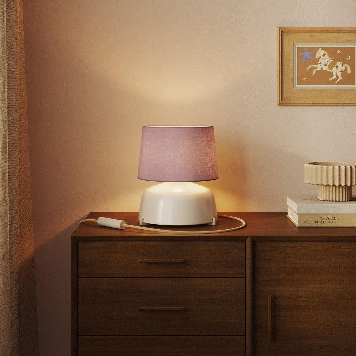 Athena-Lampenschirm mit E27-Fassung für Tisch- oder Stehlampe – Made in Italy – Teletta Lila – Ansicht 2