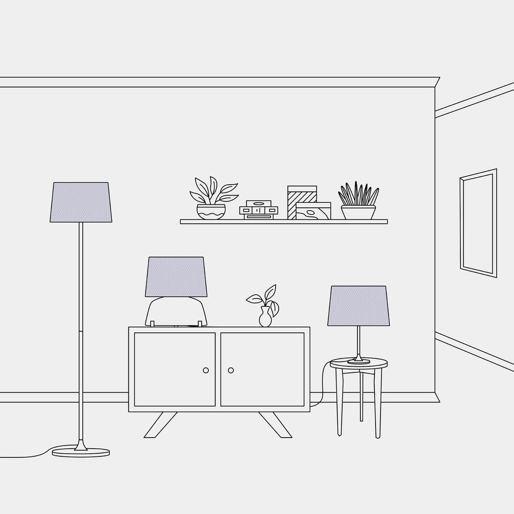 Athena-Lampenschirm mit E27-Fassung für Tisch- oder Stehlampe – Made in Italy – Teletta Lila – Ansicht 5