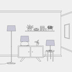 Athena-Lampenschirm mit E27-Fassung für Tisch- oder Stehlampe – Made in Italy – Teletta Lila – Ansicht 5