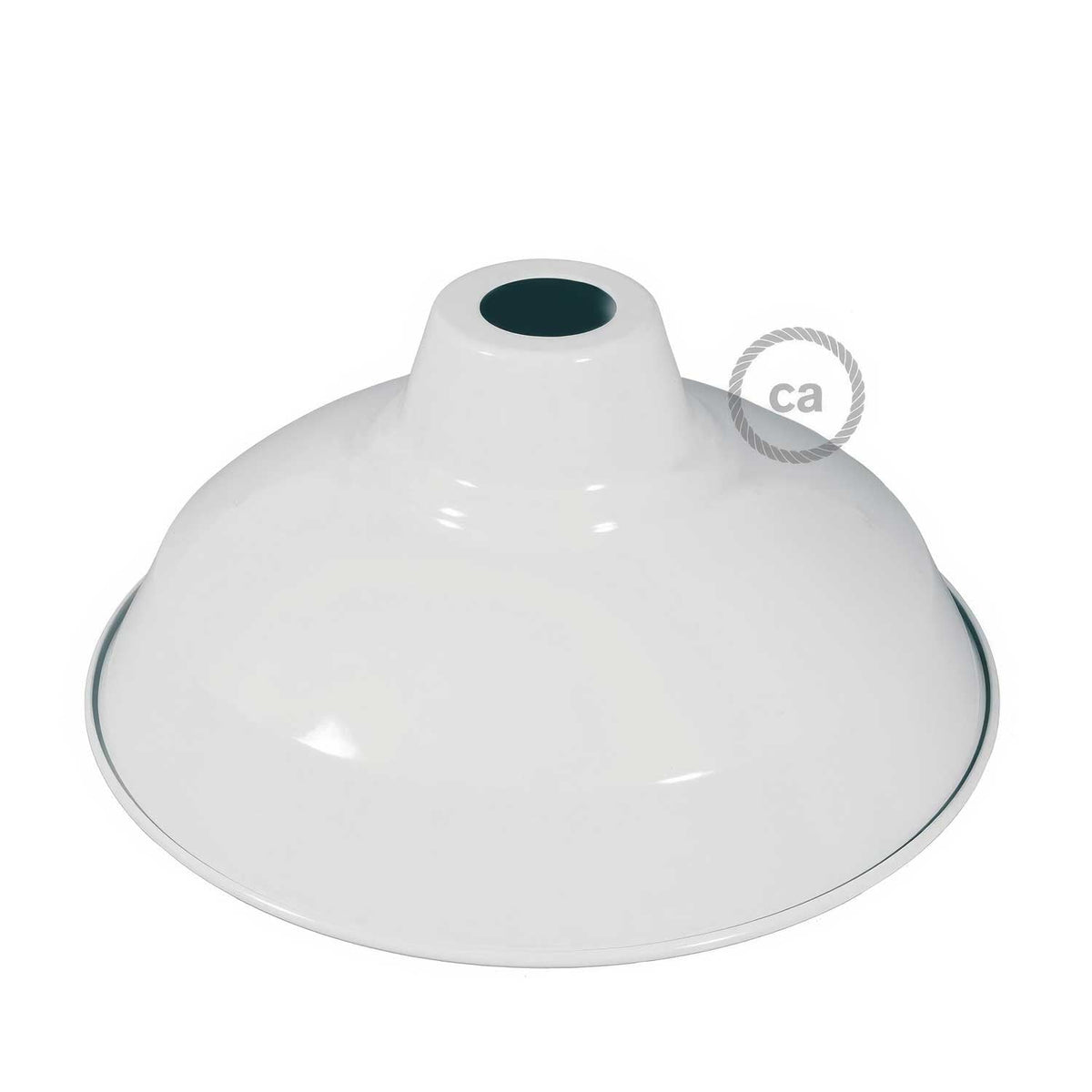 Bistrot Lampenschirm aus emailliertem Metall mit E27-Fassung, Durchmesser 30 cm – Weiß – Ansicht 3
