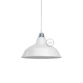 Bistrot Lampenschirm aus emailliertem Metall mit E27-Fassung, Durchmesser 30 cm – Weiß