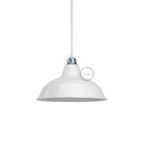 Bistrot Lampenschirm aus emailliertem Metall mit E27-Fassung, Durchmesser 30 cm – Weiß