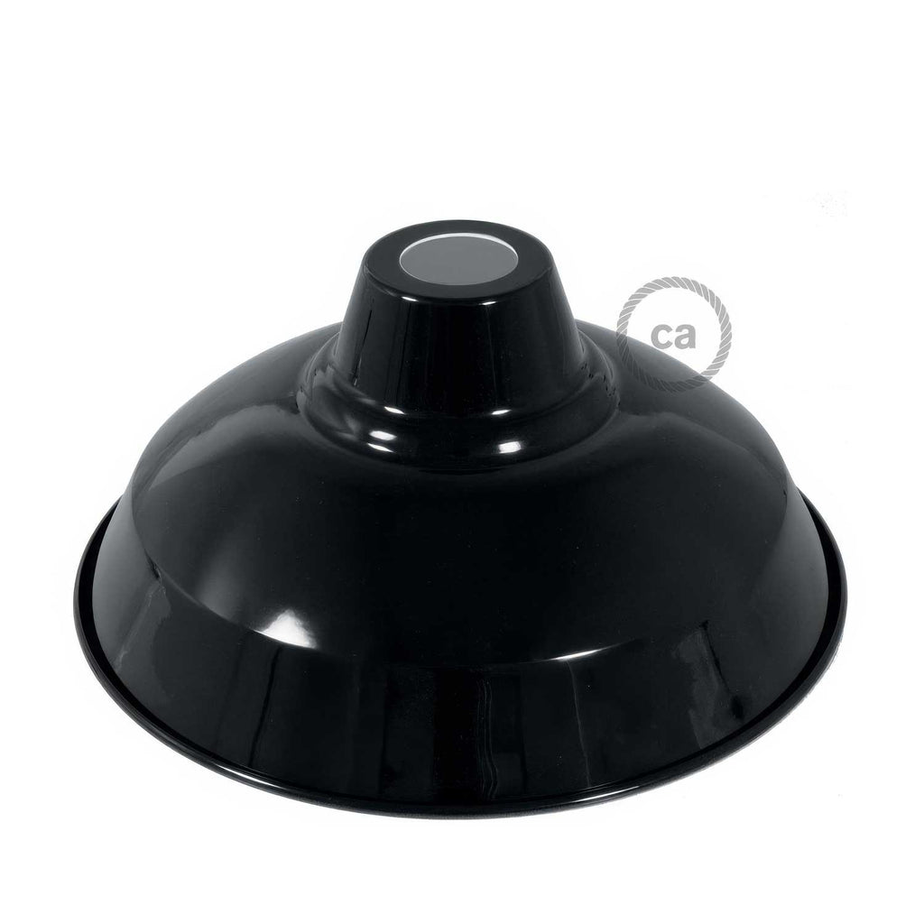 Lampenschirm Bistrot aus emailliertem Metall mit E27-Fassung, Durchmesser 30 cm – Schwarz – Ansicht 3