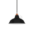 Lampenschirm Bistrot aus emailliertem Metall mit E27-Fassung, Durchmesser 30 cm – Schwarz