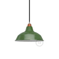 Bistrot-Lampenschirm aus emailliertem Metall mit E27-Fassung, Durchmesser 30 cm - Grün