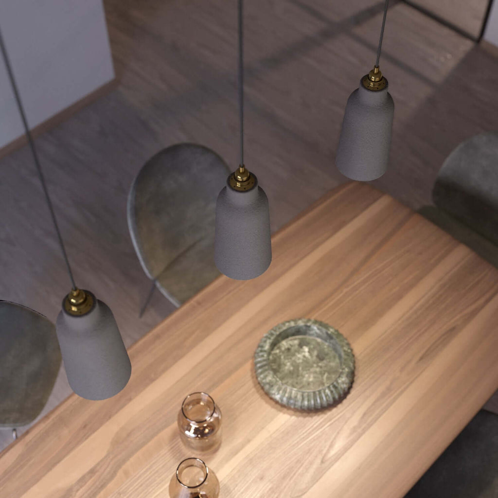 Lampenschirm Flasche aus Keramik, Kollektion Materia – Made in Italy – Betonoptik – Ansicht 3