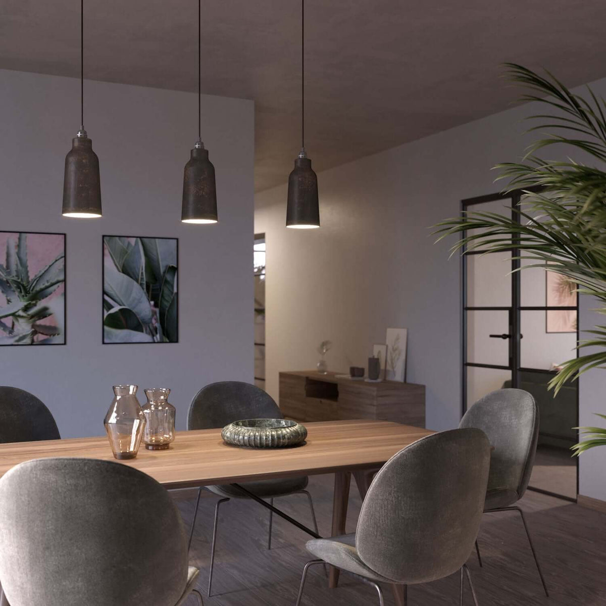 Bottiglia-Lampenschirm aus Keramik, Kollektion Materia – Made in Italy – Corten-Effekt – Ansicht 2