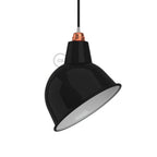 Broadway-Lampenschirm aus emailliertem Metall mit E27-Fassung – Schwarz