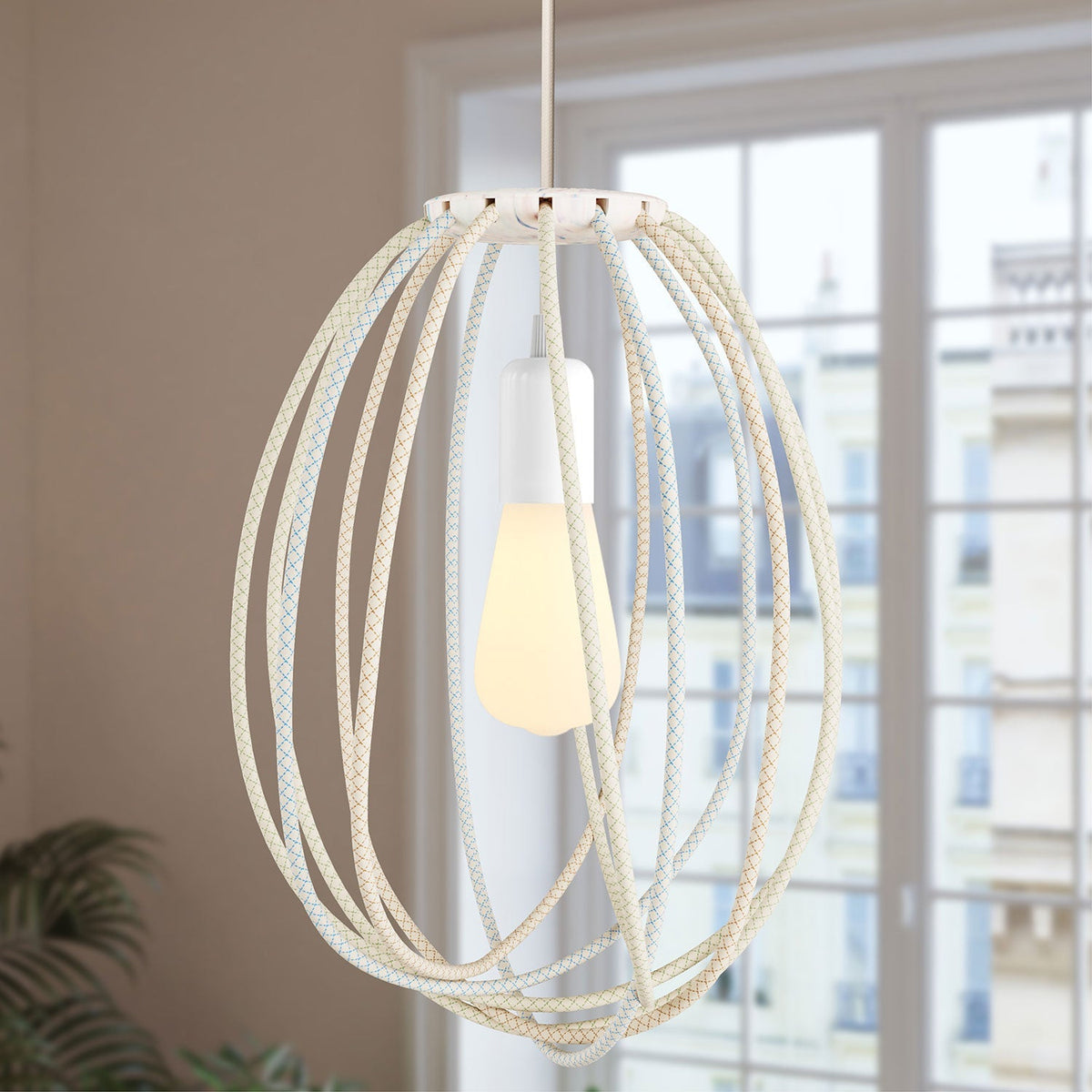 Lampenschirm Cablò multicolor 100 cm und Losanga-Kabel – Ansicht 2