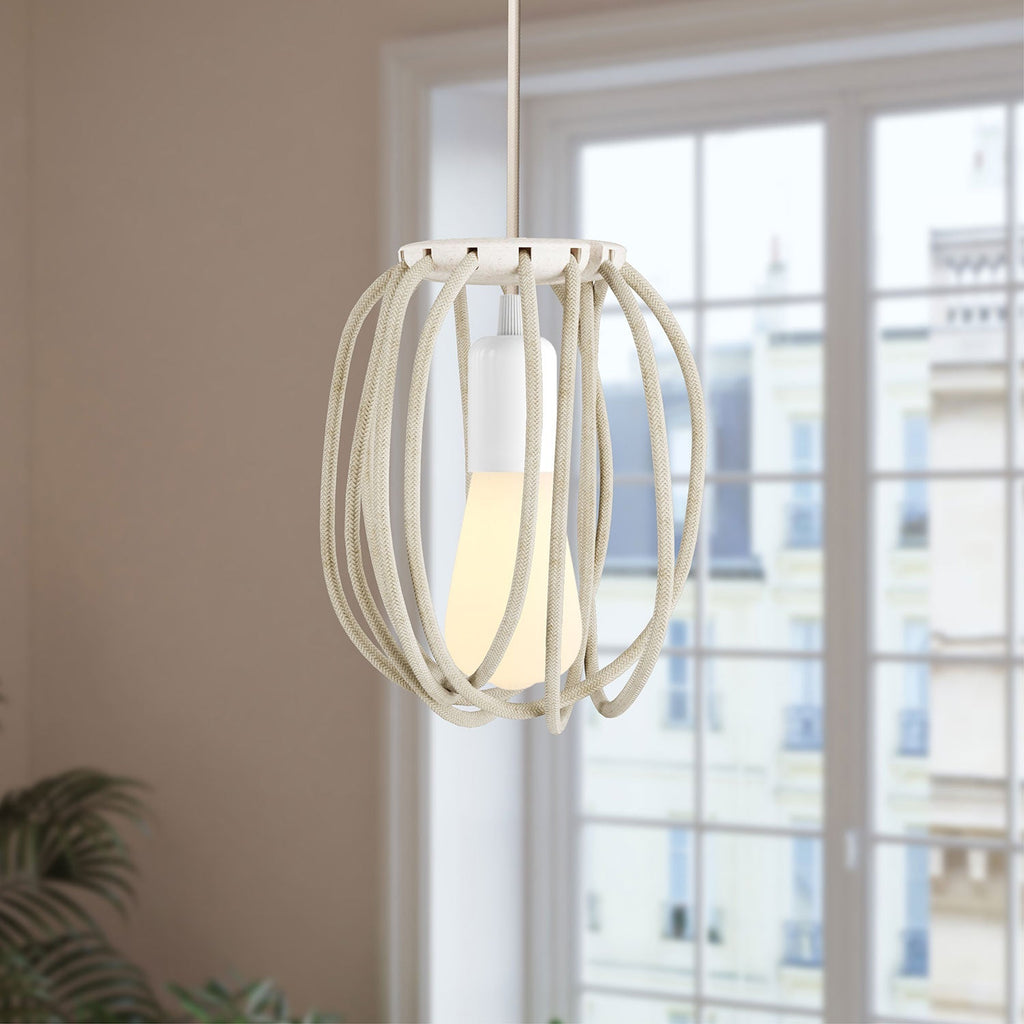 50 cm Multicolor Cablò Lampenschirm und weiße Leinenkabel – Ansicht 2