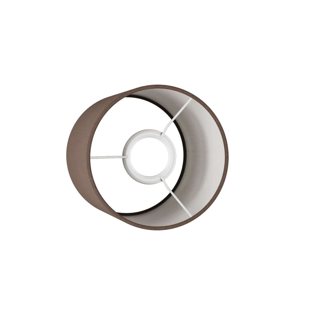Zylinder-Lampenschirm aus Stoff mit E27-Fassung – 100% Made in Italy – Camelot Braun. – Ansicht 3