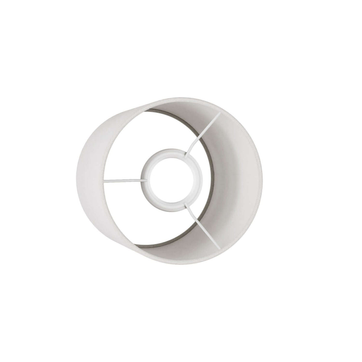 Zylindrischer Stofflampenschirm mit E27-Fassung – 100% Made in Italy – Glänzendes weißes Leinen – Ansicht 3