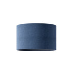 Zylinderförmiger Lampenschirm L aus Stoff mit E27-Fassung - Made in Italy - Blaue Wolle