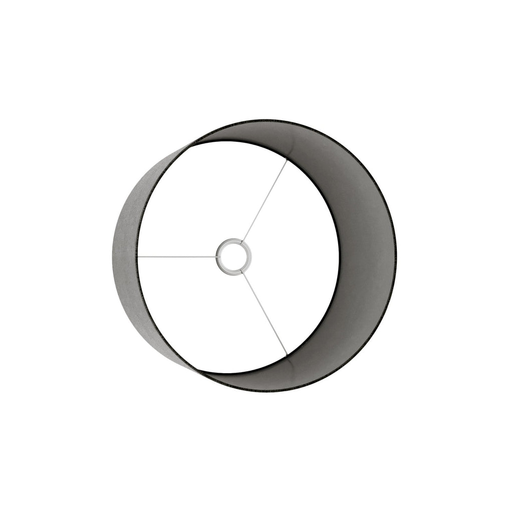 Zylindrischer Lampenschirm L aus Stoff mit E27-Fassung – Made in Italy – Dunkelgraue Wolle – Ansicht 3