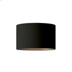 Zylindrischer Lampenschirm L aus Stoff mit E27-Fassung – Made in Italy – Schwarz/Gold