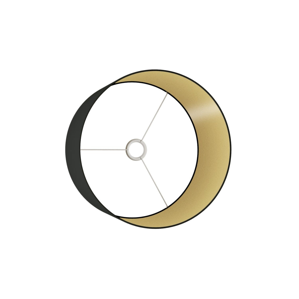Zylindrischer Lampenschirm L aus Stoff mit E27-Fassung – Made in Italy – Schwarz/Gold – Ansicht 3