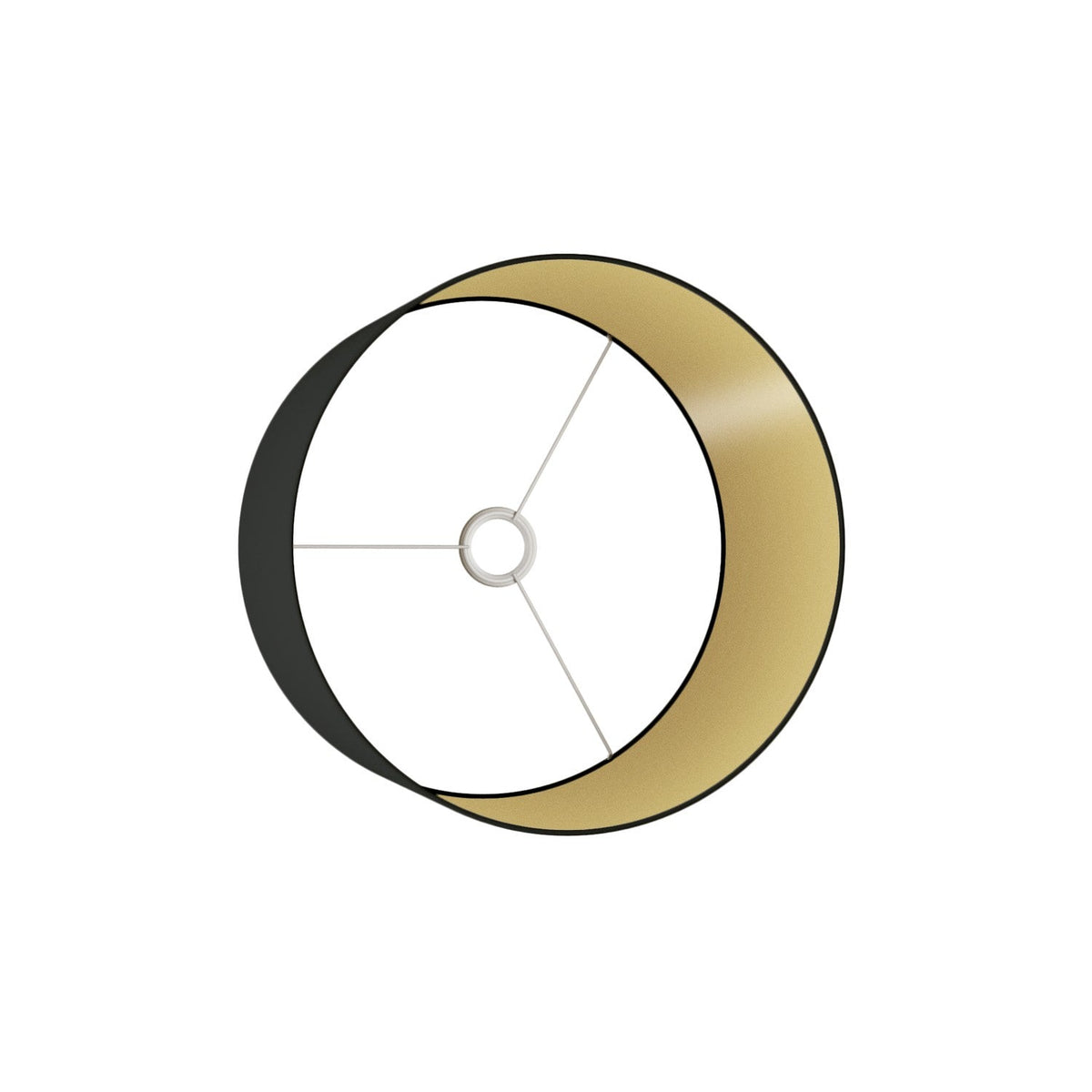 Zylindrischer Lampenschirm L aus Stoff mit E27-Fassung – Made in Italy – Schwarz/Gold – Ansicht 3