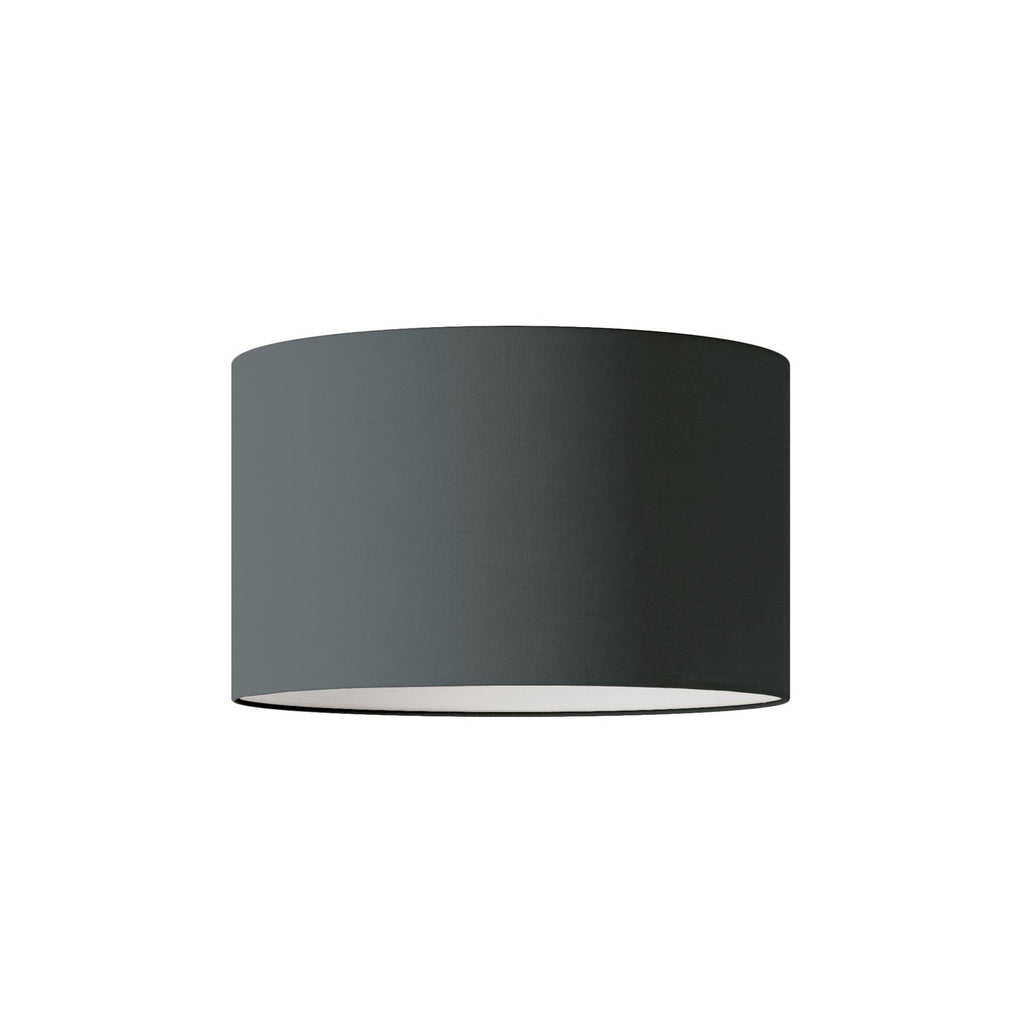 Zylinder-Lampenschirm L aus Stoff mit E27-Fassung – Made in Italy – Dunkelgraues Tuch