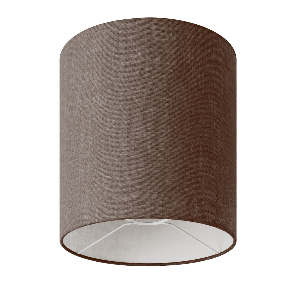 Lampenschirm Zylinder M aus Stoff mit E27-Fassung – Made in Italy – Camelot Braun