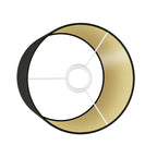 Zylinderförmiger Lampenschirm M aus Stoff mit E27-Fassung – Made in Italy – Schwarzes Cinette mit Gold innen – Ansicht 3
