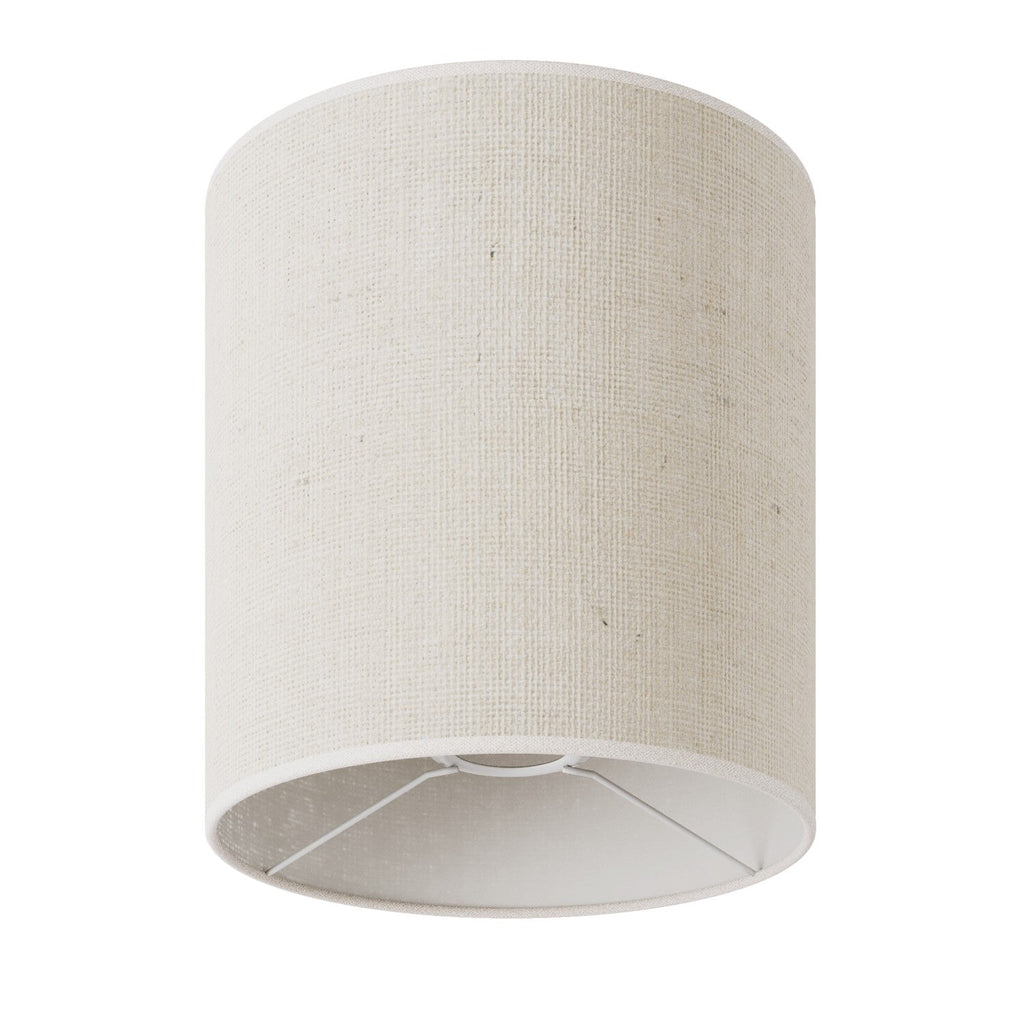 Zylinder-Lampenschirm M aus Stoff mit E27-Fassung – Made in Italy – Helles Jute