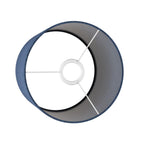 Zylinder-Lampenschirm M aus Stoff mit E27-Fassung – Made in Italy – Blaues Wollgewebe – Ansicht 3