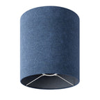 Zylinder-Lampenschirm M aus Stoff mit E27-Fassung – Made in Italy – Blaues Wollgewebe
