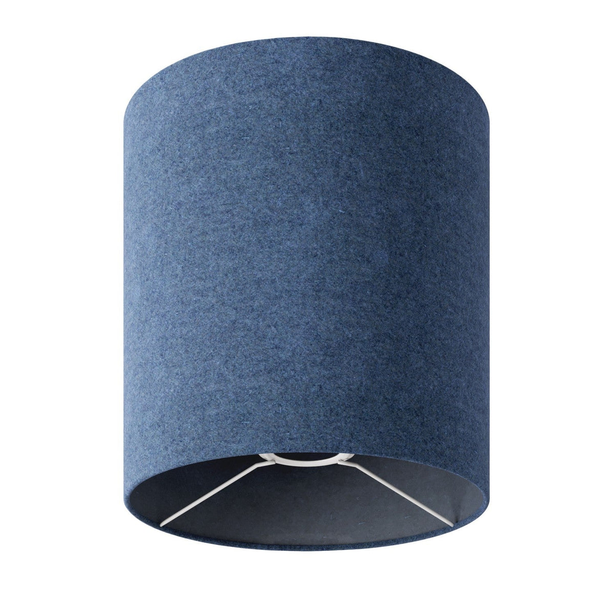 Zylinder-Lampenschirm M aus Stoff mit E27-Fassung – Made in Italy – Blaues Wollgewebe