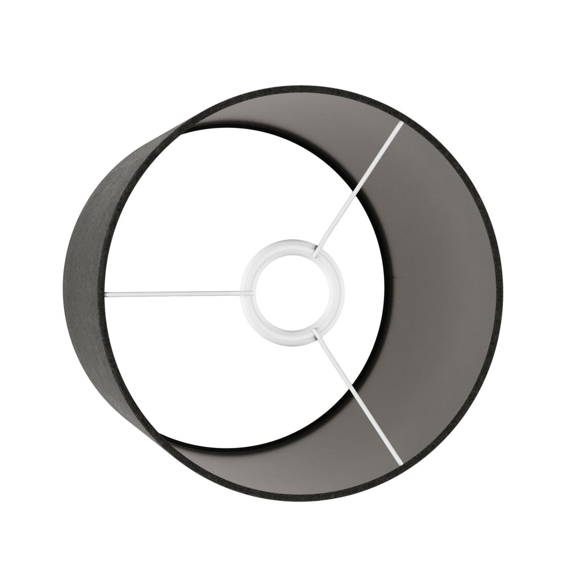 Zylinder-Schirm M aus Stoff mit E27-Fassung – Made in Italy – Dunkelgraue Wolle – Ansicht 3
