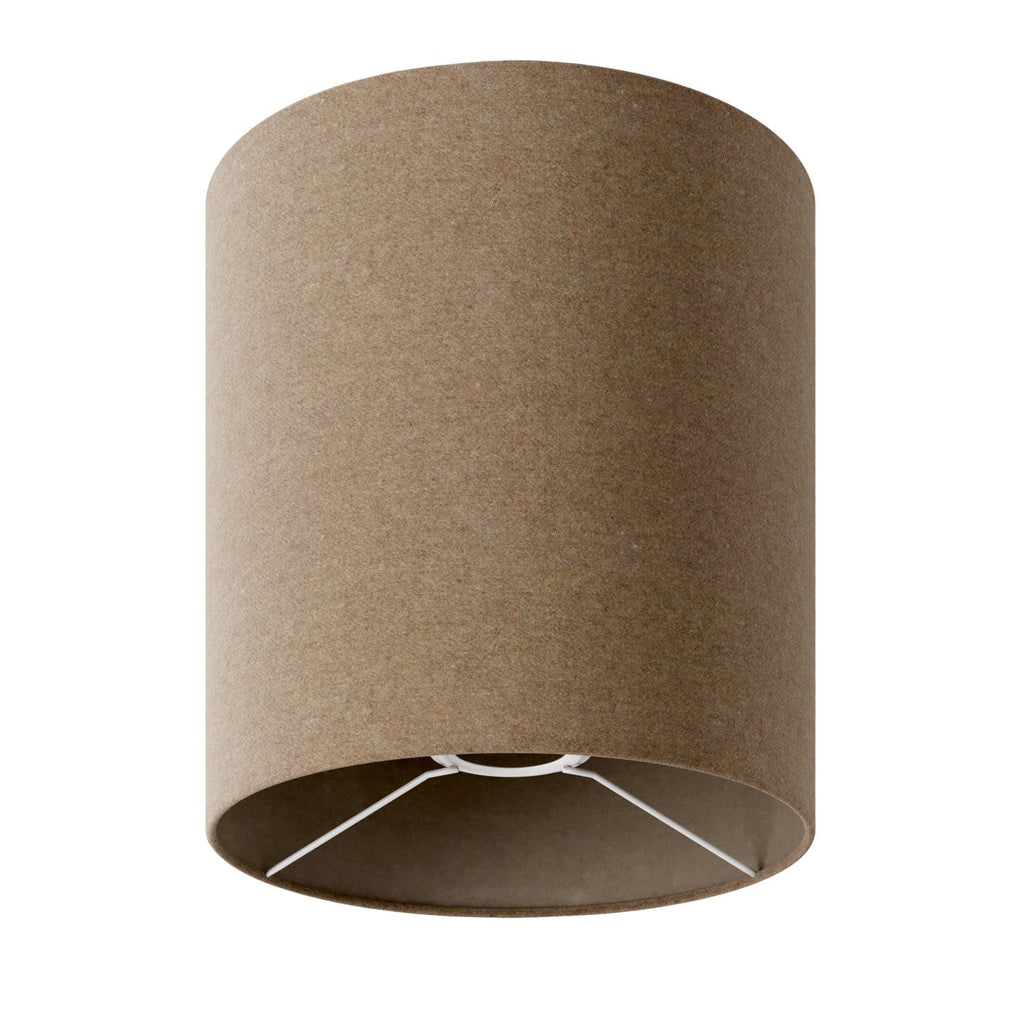 Lampenschirm Zylinder M aus Stoff mit E27-Fassung – Made in Italy – Braunwolle