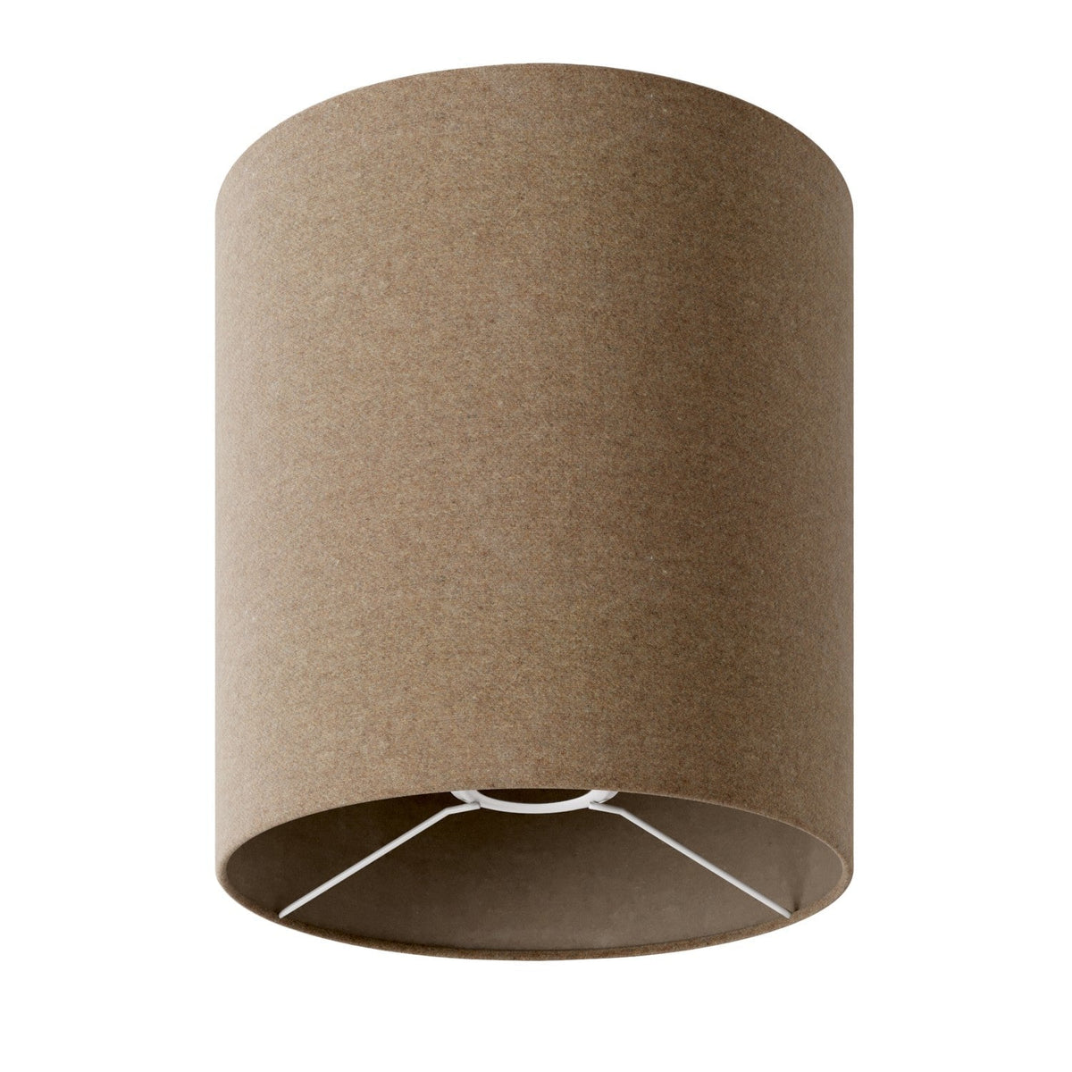 Lampenschirm Zylinder M aus Stoff mit E27-Fassung – Made in Italy – Braunwolle