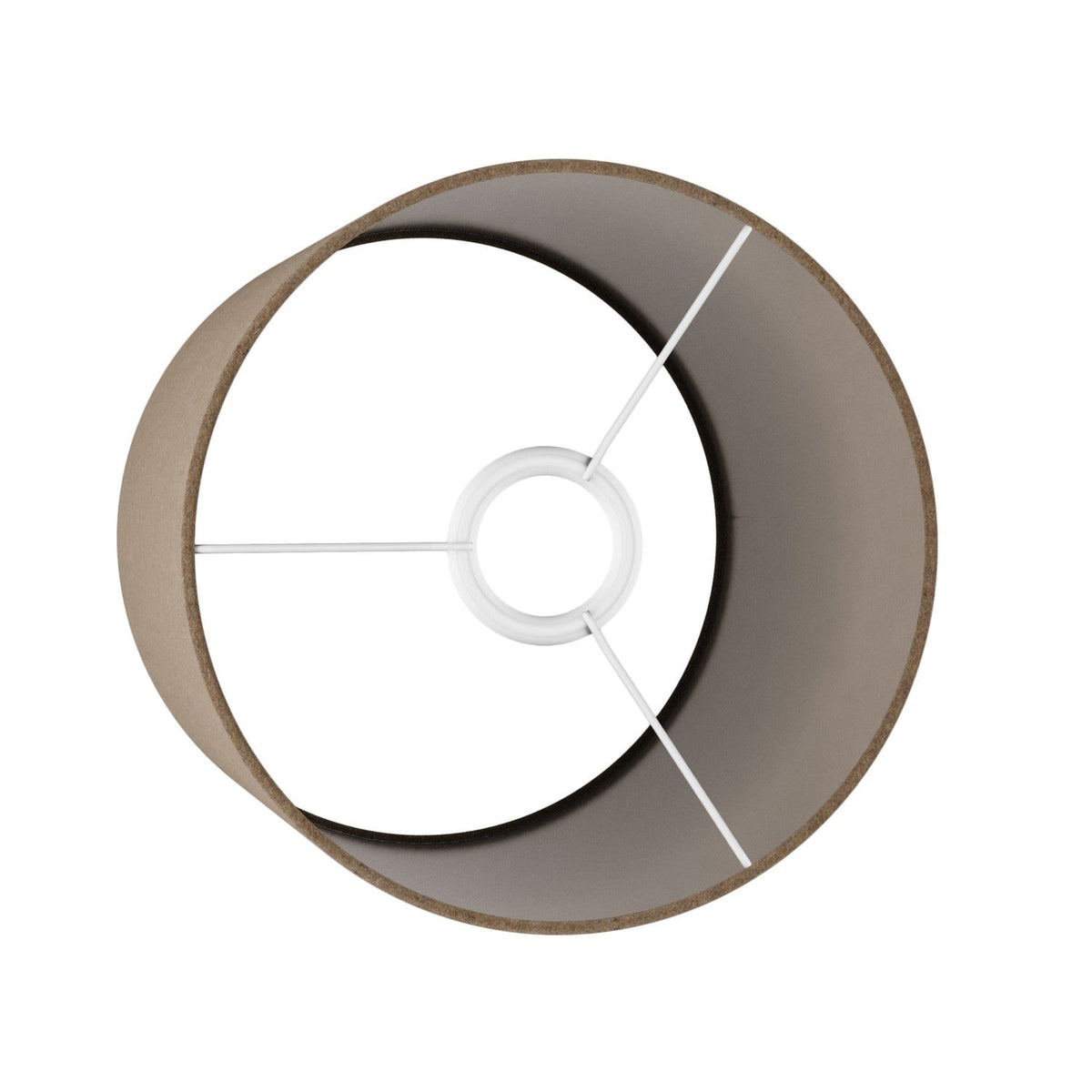 Lampenschirm Zylinder M aus Stoff mit E27-Fassung – Made in Italy – Braunwolle – Ansicht 3