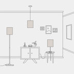 Zylindrischer Lampenschirm M aus Stoff mit E27-Fassung - Made in Italy - Sandwolle – Ansicht 5
