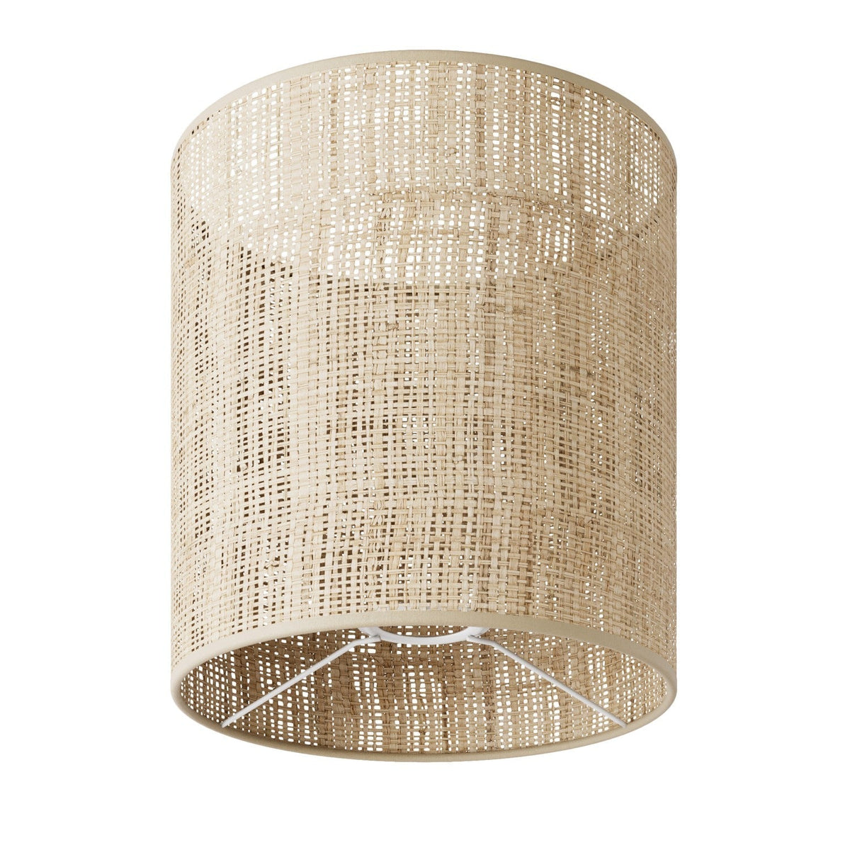 Zylindrischer Lampenschirm M aus Stoff mit E27-Fassung – Made in Italy – Raphia
