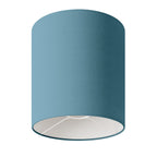 Zylinderschirm M aus Stoff mit E27-Fassung – Made in Italy – Hellblaue Teletta