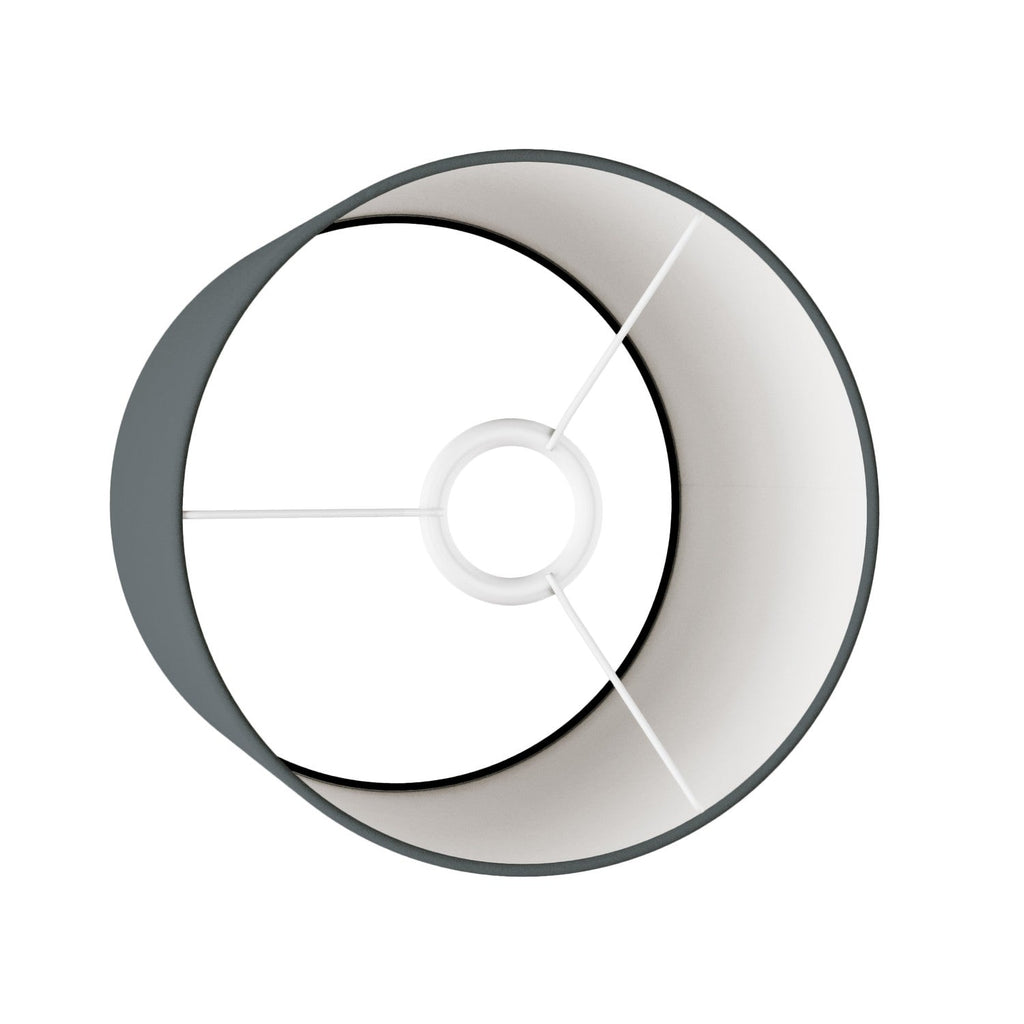 Zylindrischer Lampenschirm M aus Stoff mit E27-Fassung – Made in Italy – Dunkelgrauer Teletta-Stoff – Ansicht 3