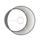 Zylindrischer Lampenschirm M aus Stoff mit E27-Fassung – Made in Italy – Dunkelgrauer Teletta-Stoff – Ansicht 3