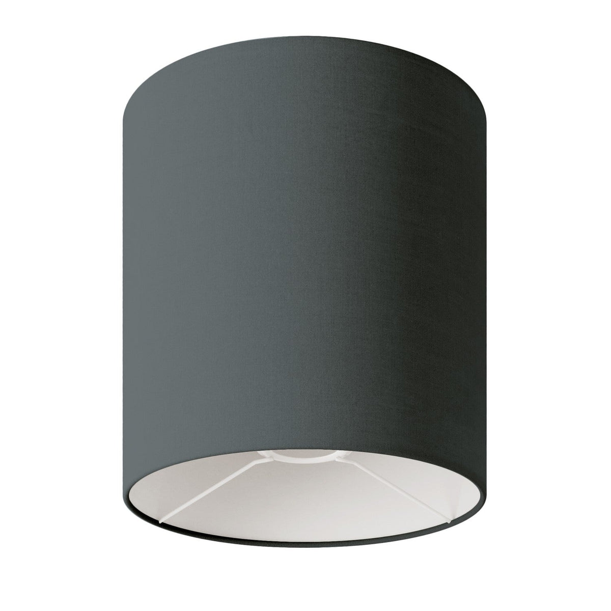 Zylindrischer Lampenschirm M aus Stoff mit E27-Fassung – Made in Italy – Dunkelgrauer Teletta-Stoff