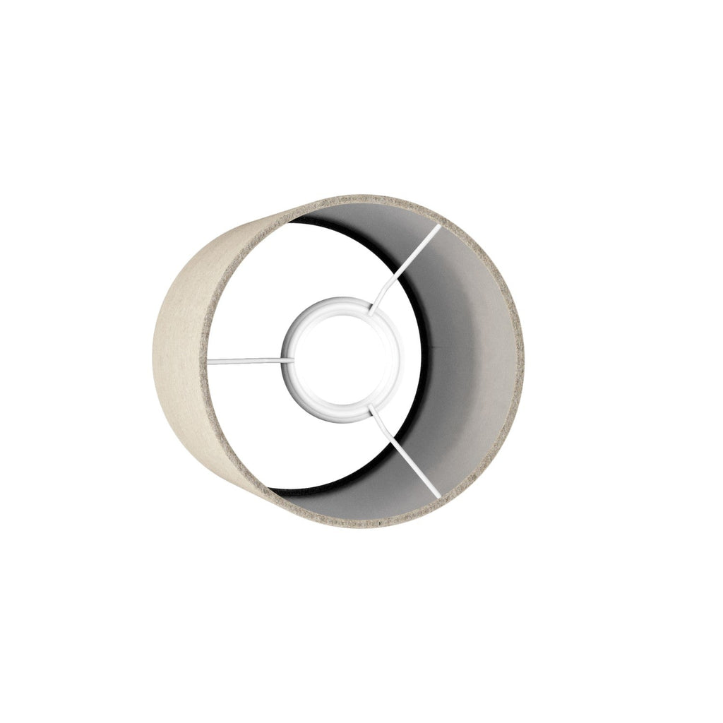 Zylindrischer Lampenschirm S aus Stoff mit E27-Anschluss – Made in Italy – Beige Wolle – Ansicht 3