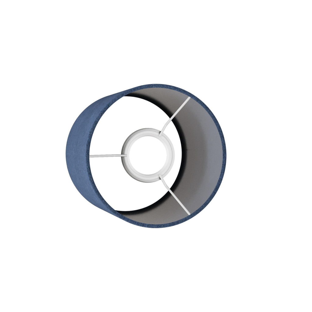 Zylindrischer Lampenschirm S aus Stoff mit E27-Fassung – Made in Italy – Wolle Blau – Ansicht 3