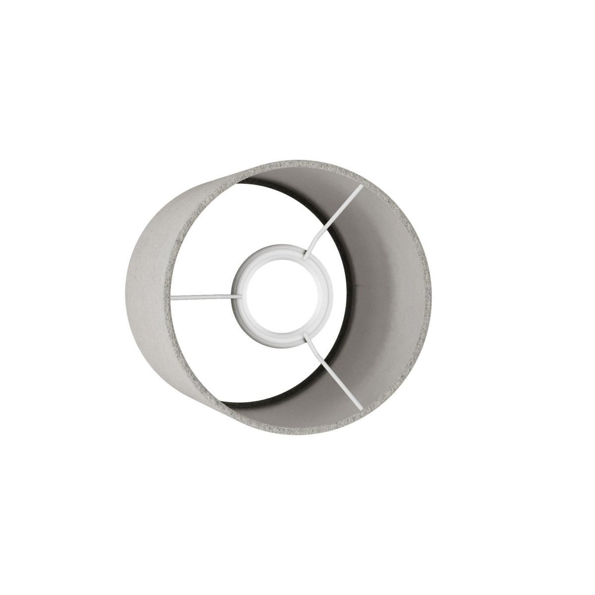 Lampenschirm Cilindro S aus Stoff mit E27-Fassung - Made in Italy - Hellgraue Wolle – Ansicht 3
