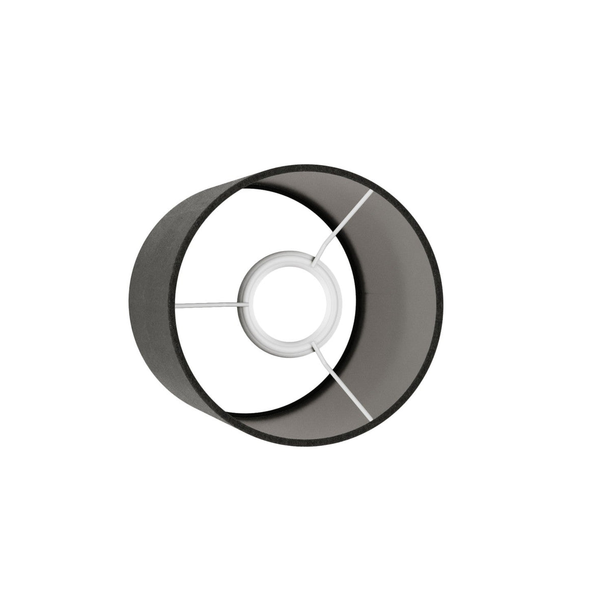 Zylindrischer Lampenschirm S aus Stoff mit E27-Fassung – Made in Italy – Wolle Dunkelgrau – Ansicht 3