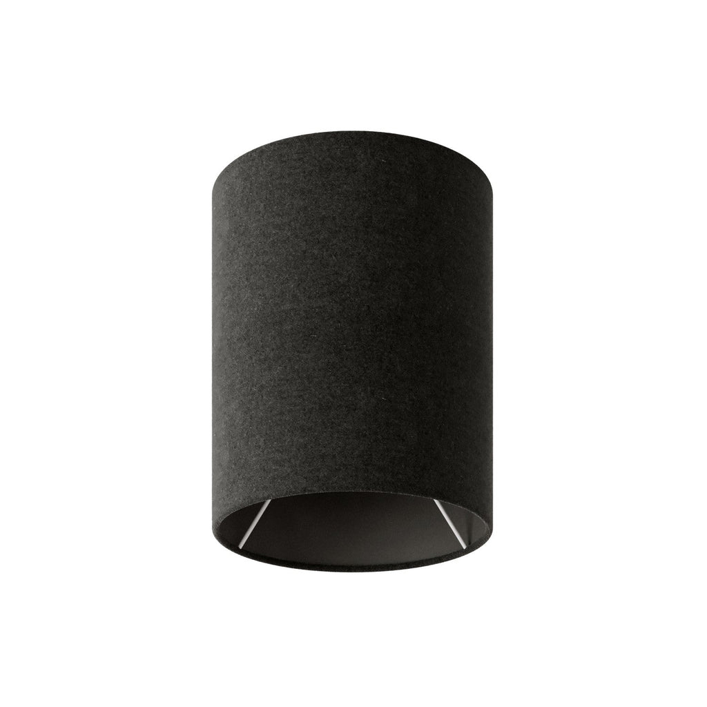 Zylindrischer Lampenschirm S aus Stoff mit E27-Fassung – Made in Italy – Wolle Dunkelgrau