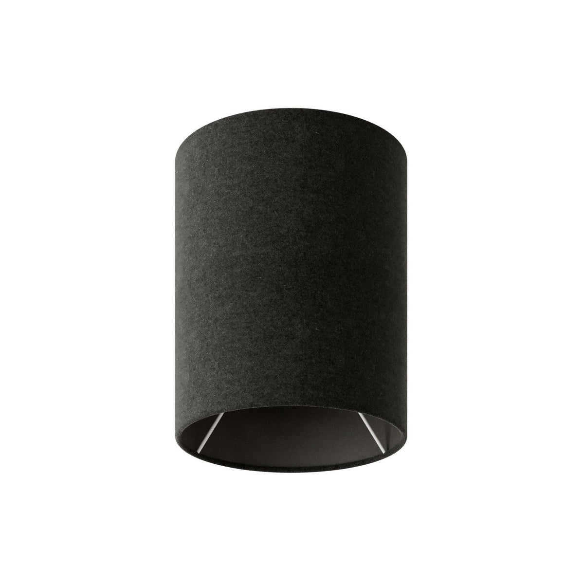 Zylindrischer Lampenschirm S aus Stoff mit E27-Fassung – Made in Italy – Wolle Dunkelgrau