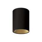 Zylinder-Lampenschirm S aus Stoff mit E27-Fassung - Made in Italy - Schwarz/Gold