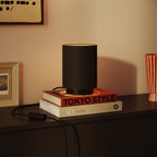 Zylinder-Lampenschirm S aus Stoff mit E27-Fassung - Made in Italy - Schwarz/Gold – Ansicht 2