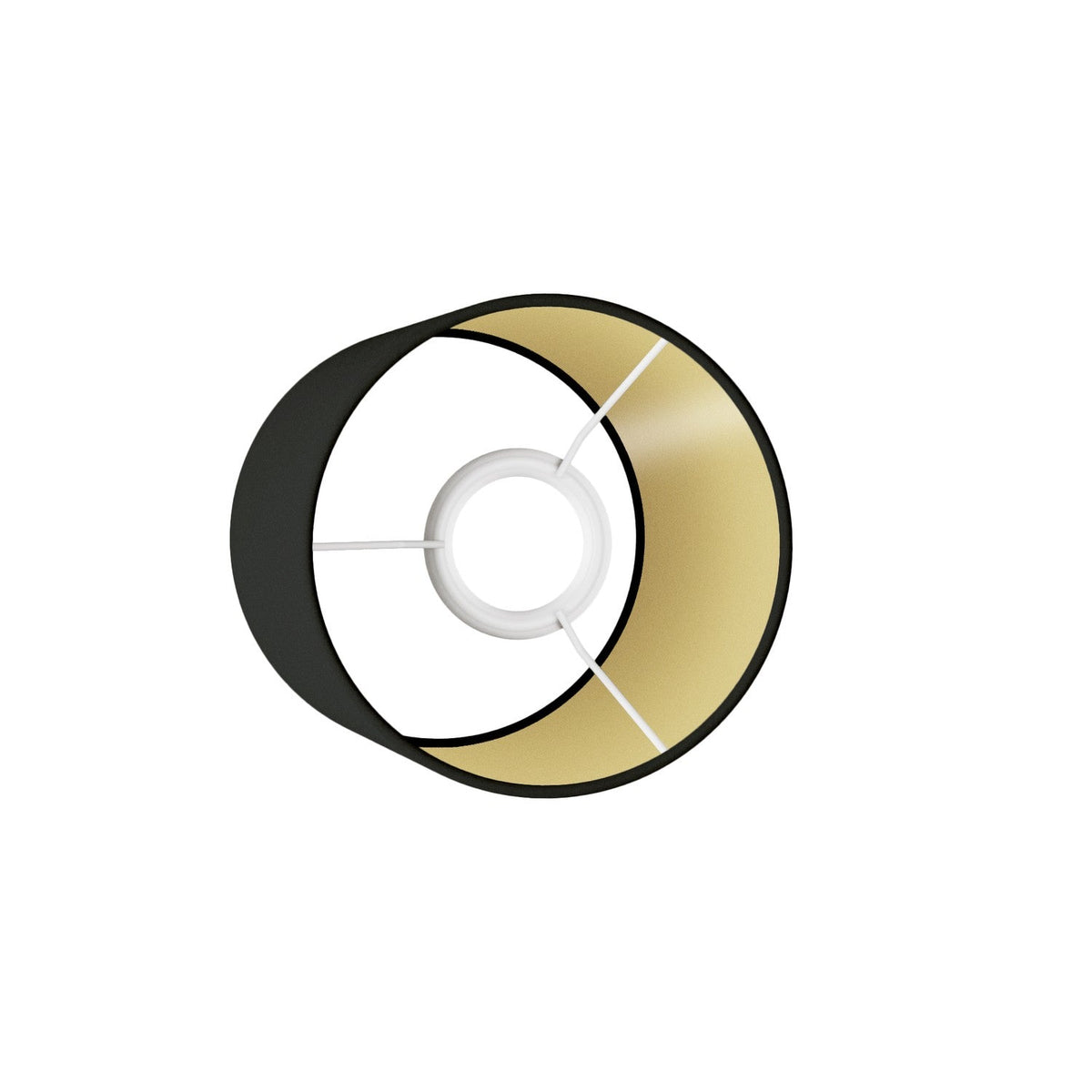 Zylinder-Lampenschirm S aus Stoff mit E27-Fassung - Made in Italy - Schwarz/Gold – Ansicht 3